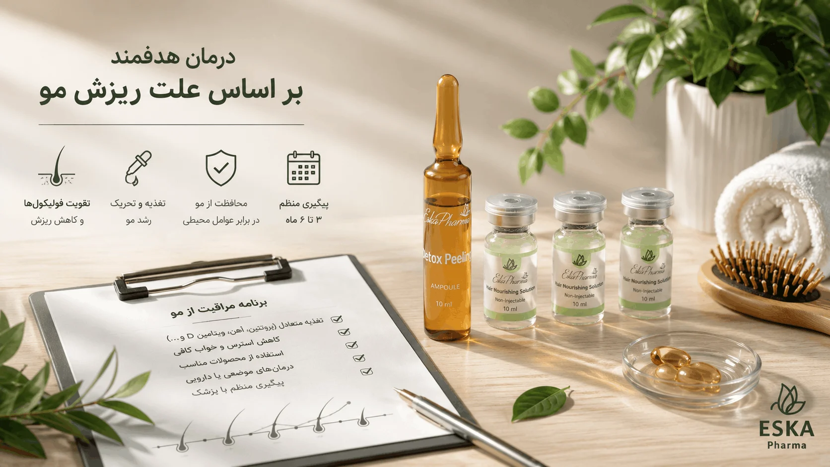 استراتژی‌های درمانی و پیشگیری مبتنی بر علت ریزش مو